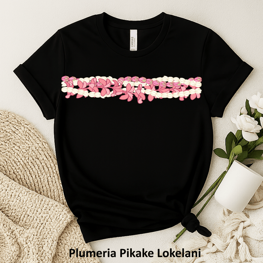 Plumeria Pikake Lokelani T-Shirt | Hawaiian Floral Lei Island Tee - Imagine With Aloha