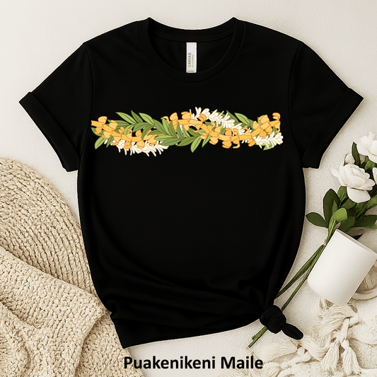 Puakenikeni Maile Lei T-Shirt | Hawaiian Floral Island Style Tee - Imagine With Aloha