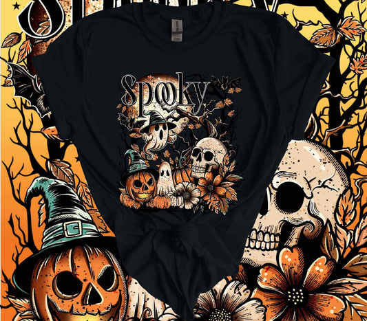 Spooky Skulls Halloween 100% Cotton T-Shirt - Imagine With Aloha