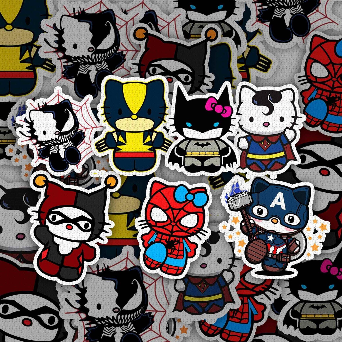 Superhero Kitty Sticker Set – Cute Superhero and Villain Cat Stickers - Imagine With Aloha